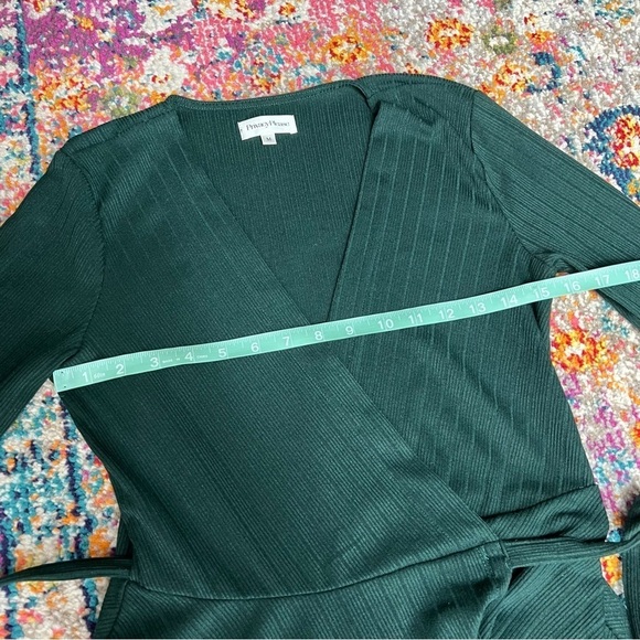 privacy please‎ revolve wrap dress in dark green - Picture 13 of 14